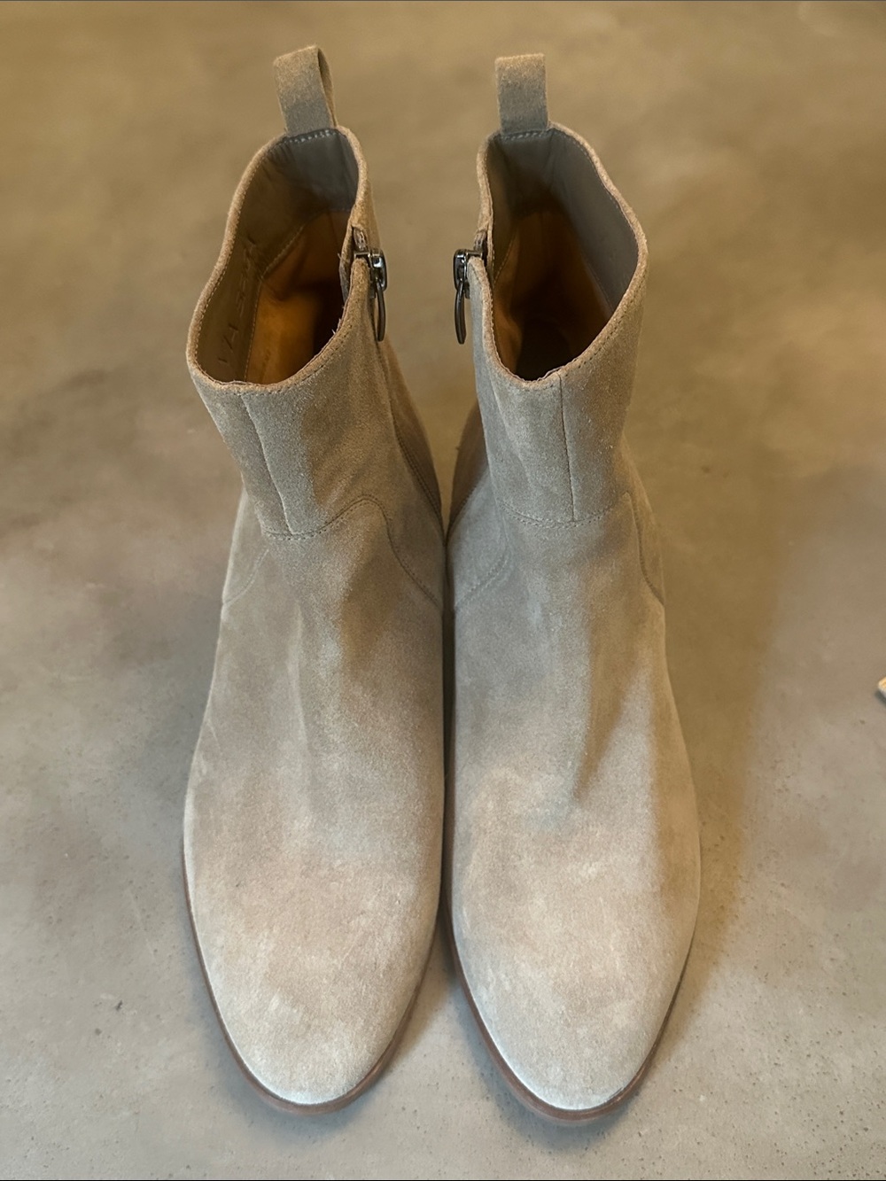 VIA SPIGA Women's Taupe Suede Ankle Boots